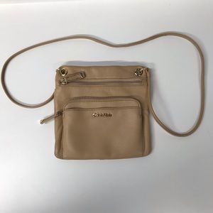 Brand new Tan Leather Calvin Klein Shoulder Purse